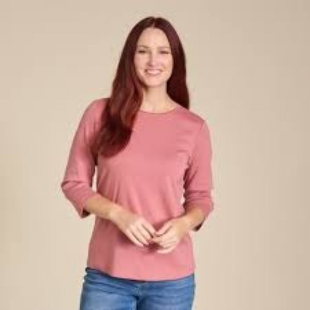 Christopher & Banks Coral Top 3/4 sleeves M